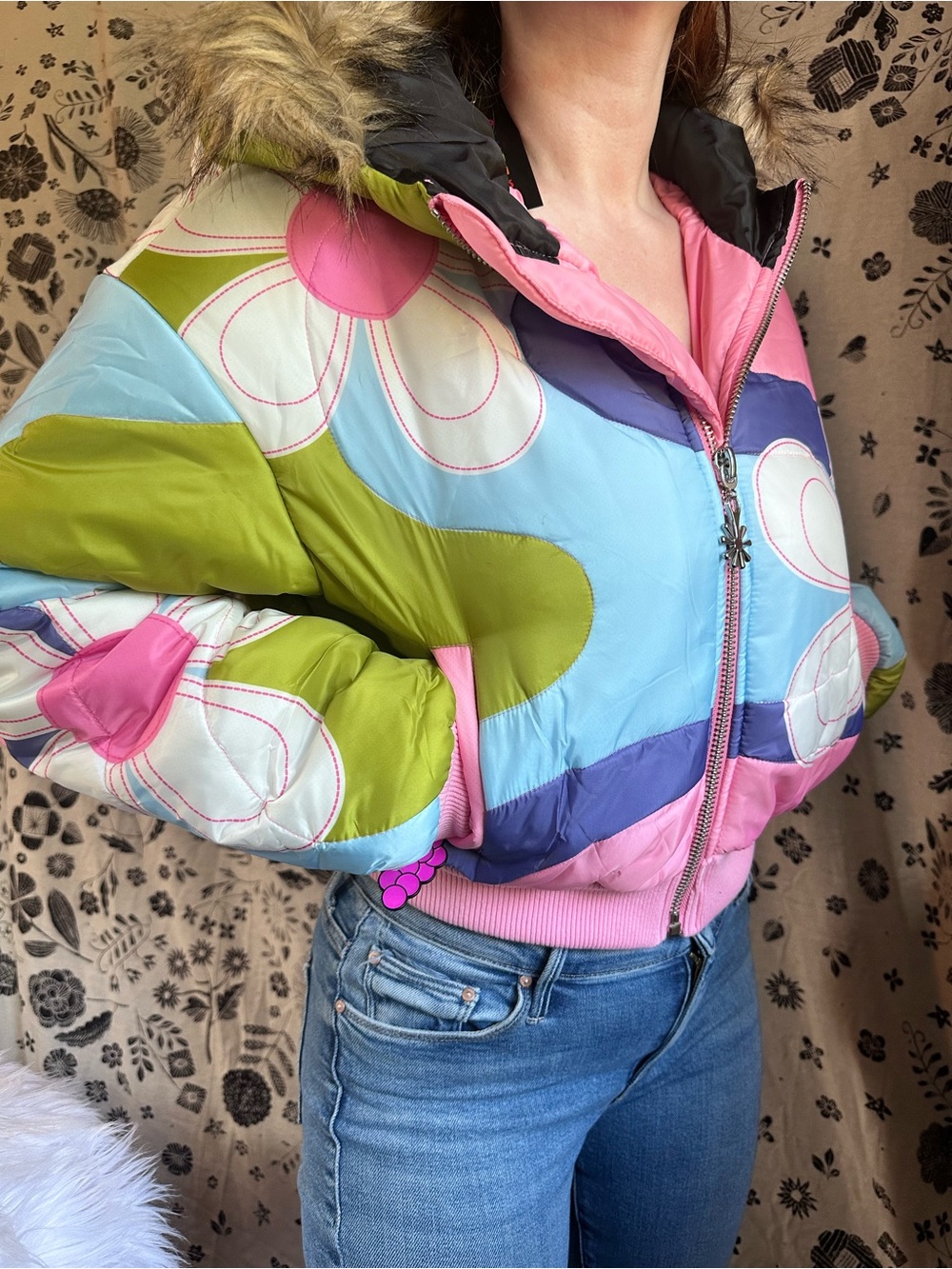 Delia’s • X Dolls Kill Show & Tell Quilted Floral Puffer Jacket - Picture 14 of 16